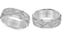 Triton Men's Tungsten Carbide 8mm Diagonal Accent Ring